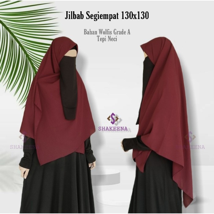 [[Premium]]Sale jilbab syari wolfis/jilbab segiempat wolvis 130x130/khimar wolfis