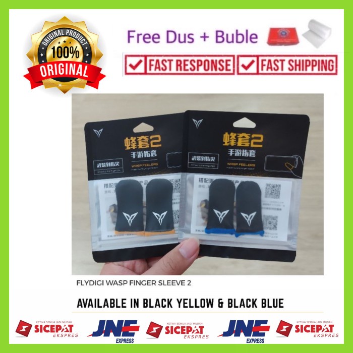 FLYDIGI Wasp Feelers 2 Sarung Jari PUBG Free Fire AOV ML LOL  - Black Blue