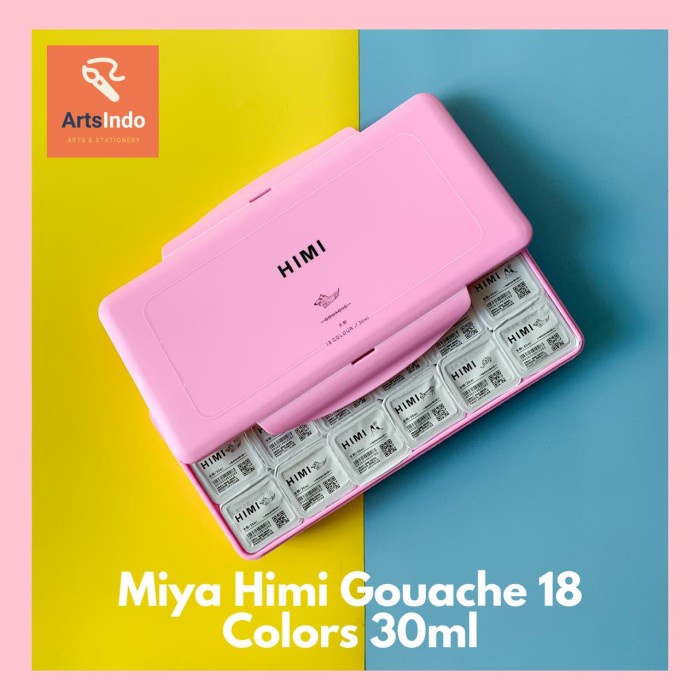 

[JL-0852] Gouache Paint Miya Cat Set 18 Colors x 30ml - Pink