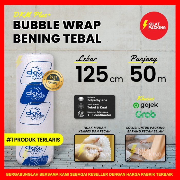 

Buble Wrap Bening Biru Murah 125CM x 50M OJOL