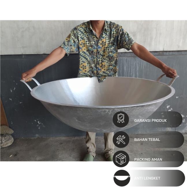 wajan penggorengan besar no 36 kuali ceper muat 20-25 kg daging