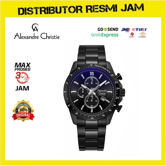 Jam Tangan Pria Alexandre Christie AC 6630 MC AC6630 Full Black