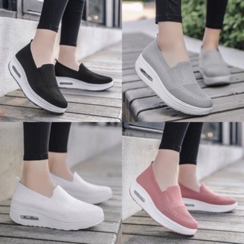Sepatu Sneakers Wanita Import Kanvas Sepatu Wanita Rajut "FREE BOX" LV0075
