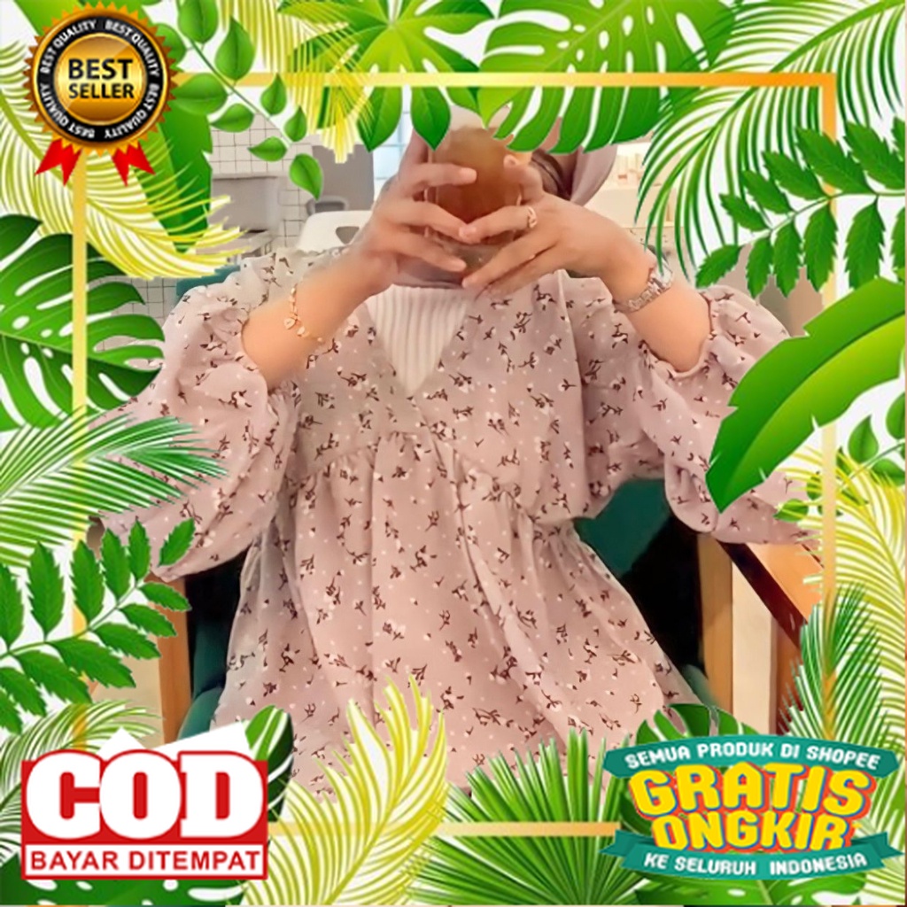 BAJU WANITA STYLYSH KEKINIAN TERMURAH /SESA BLOUSE / BLOUSE KOREA STYLE / ATASAN WANITA MODEL KOREA 