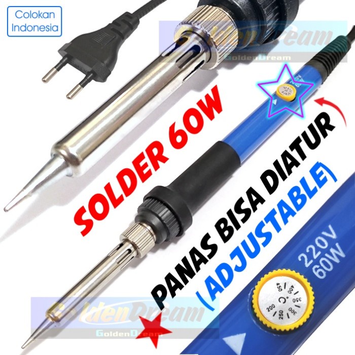 Solder ADJUSTABLE 60w Bisa Atur Panas Suhu Temperature Control Adjust 60 watt
