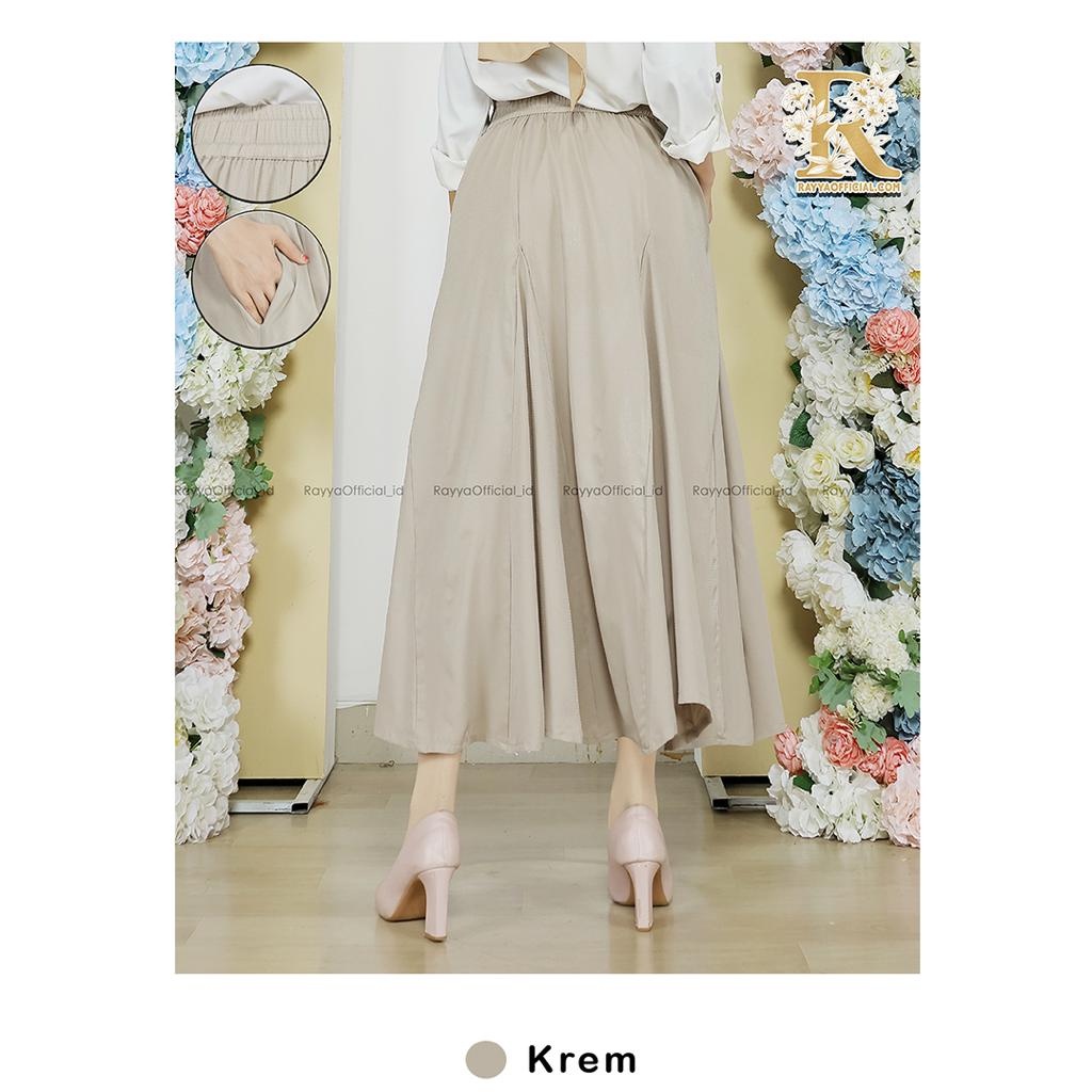 Rok Panjang Model Duyung Hayati Skirt | Crem | Coklat Susu | By Rayyaofficial