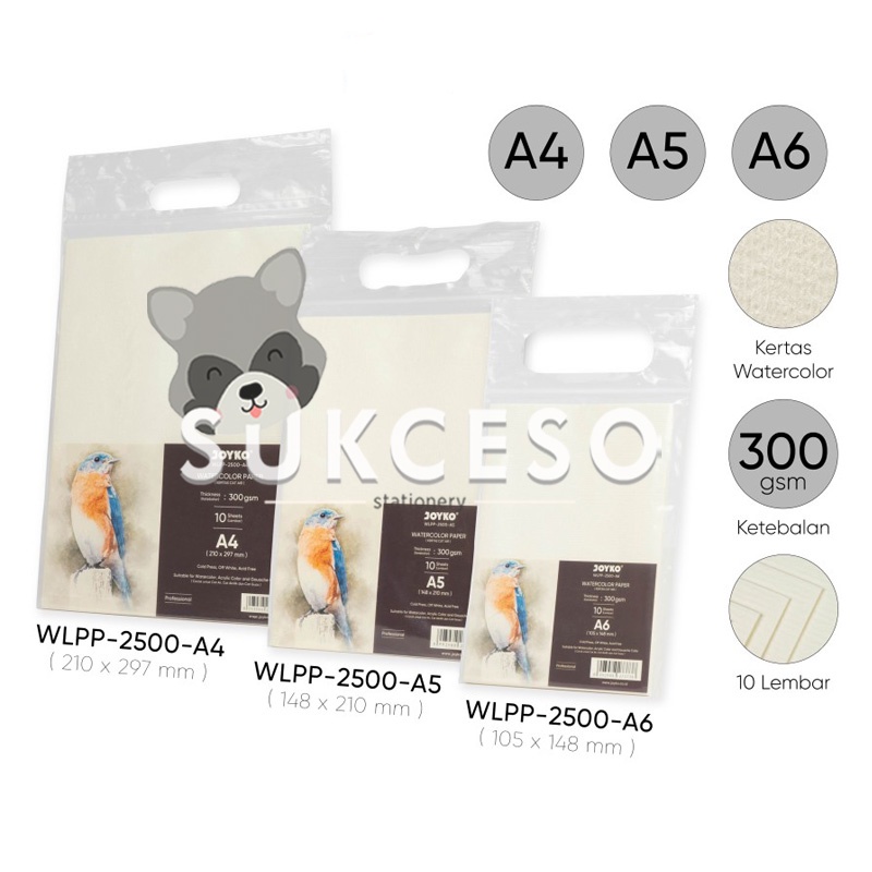

Joyko Watercolor Paper WLPP-2500 Ukuran A4 A5 A6