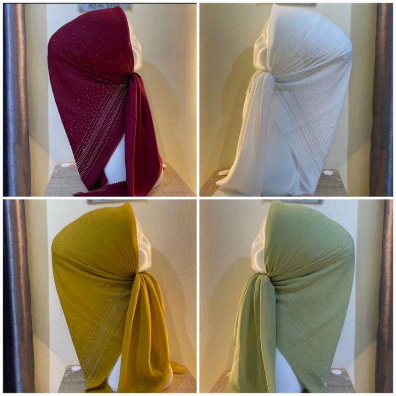 AS - Hijab Segiempat Potton Star Terbaru / Jilbab Segiempat Payet Tabur Potton Star