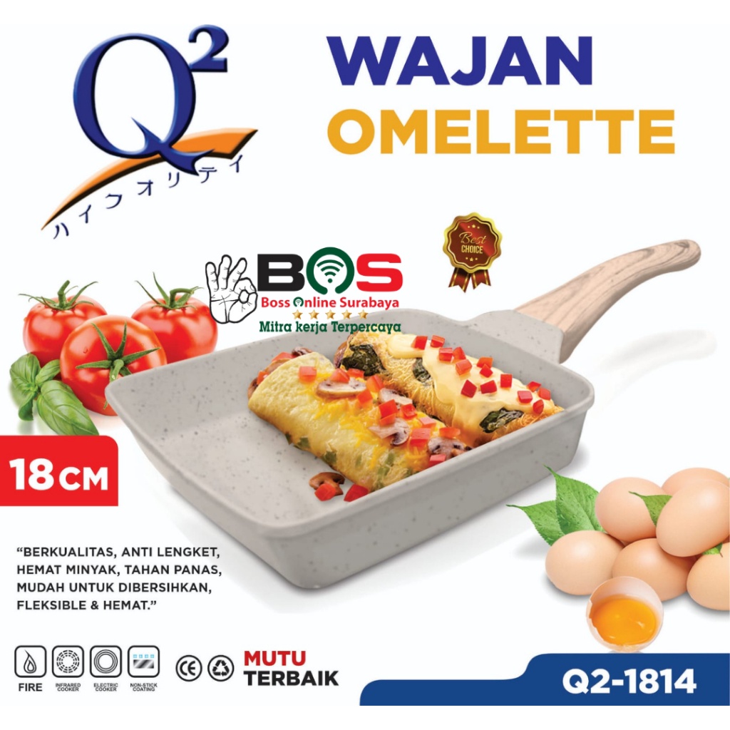 Omelette Pan Wajan Penggoreng Telur 18 CM Anti Lengket Q2 1814/Q2-1814/Q21814 WAJAN OMELETE