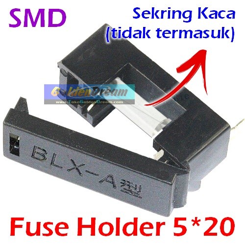 Fuse Holder PCB Kotak Sekring SMD BLX-A Sekering Kaca Gelas 5x20 mm