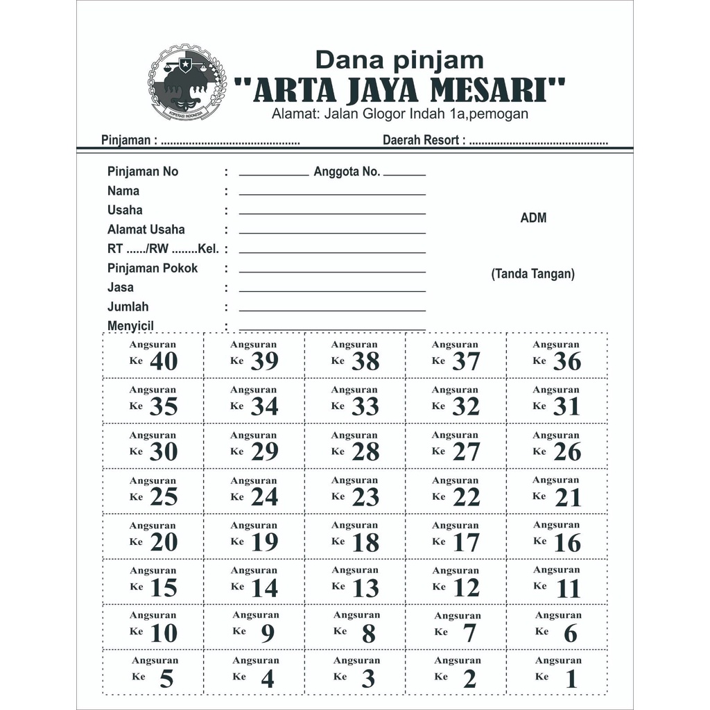 

H7Y Angsuran custom ( isi 100 lembar ) Gratis Desain Bebas Nama Sendiri Y&H Yudha Grafika