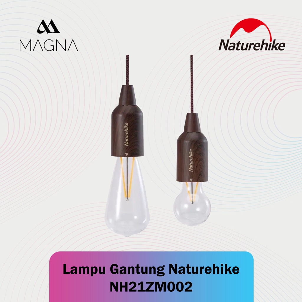 Lampu Naturehike NH21ZM002 Lampu Gantung Tenda Camping Glamping Retro Bubble Light Filamen Led USB / Baterai Waterproof Outdoor Indoor