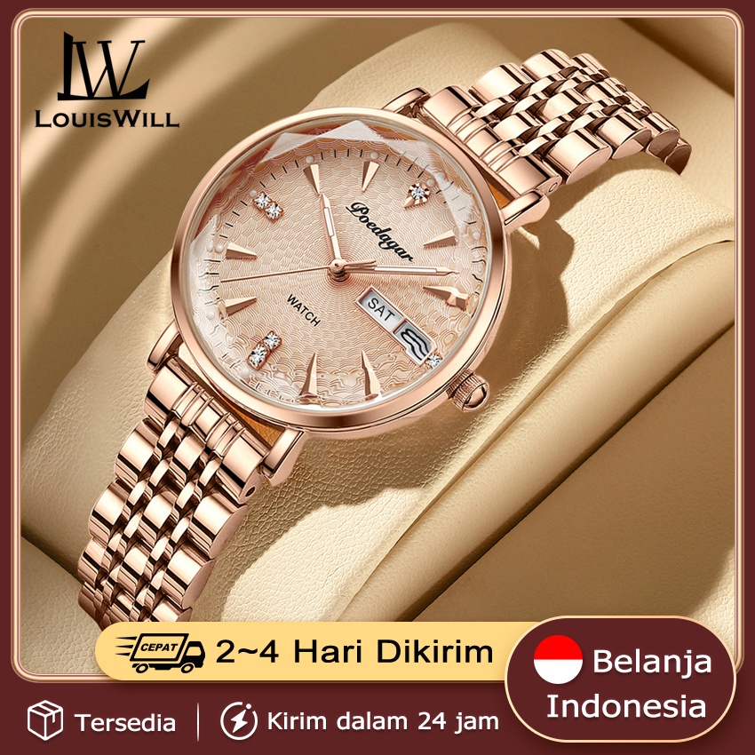 Louiswill Jam Tangan Kasual Wanita Jam Tangan Anti Air Terbaru Wristwatch Jam Watch