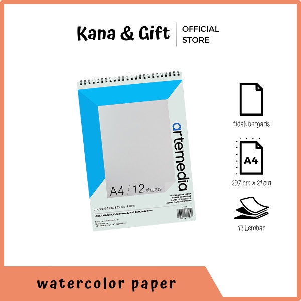 

Watercolour Paper A3 A4 A5 / Kertas Cat Air Artmedia - A5