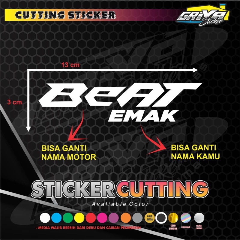 STICKER NAMA MOTOR - STIKER VARIASI MOTOR VARIO PCX BEAT ADV NMAX SCOOPY CUSTOM