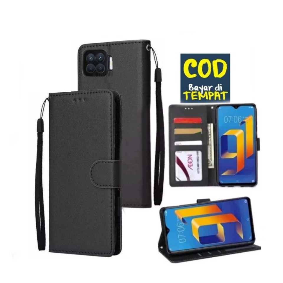 CASE DOMPET ( OPPO RENO 4F/A93/F17 PRO ) LEATHER CASE PREMIUM-FLIP WALLET CASE KULIT CASING DOMPET F