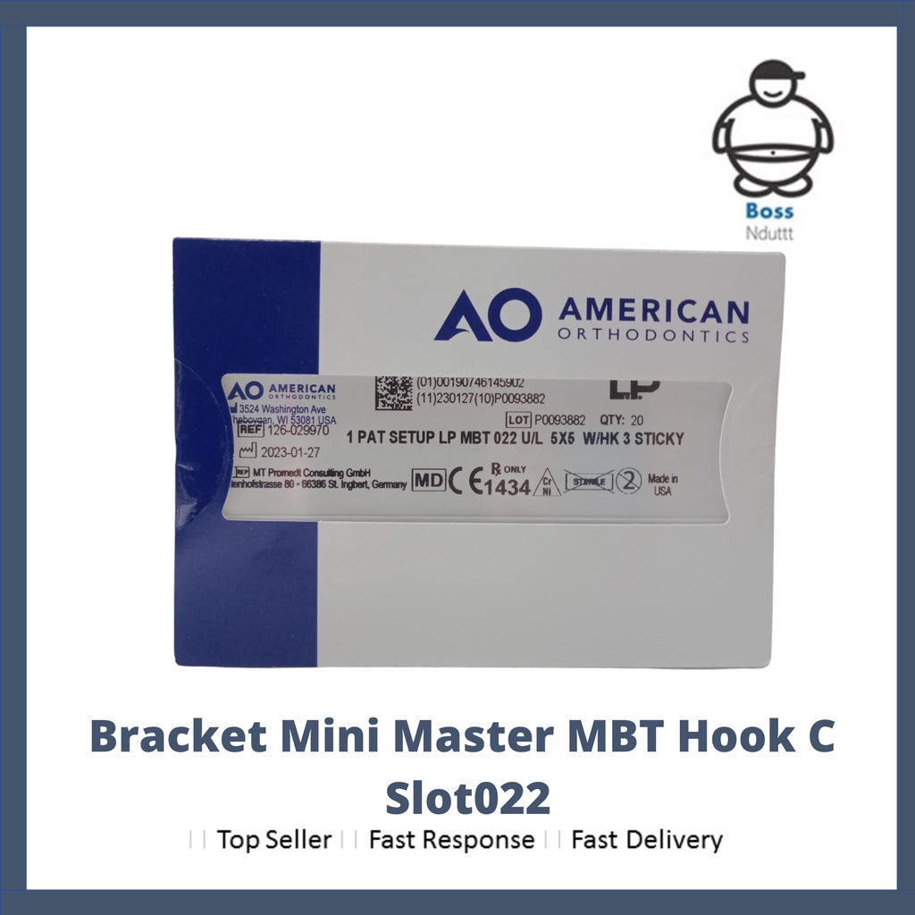 Bracket Mini Master MBT Hook C Slot 022  American Orthodontics AO Ori