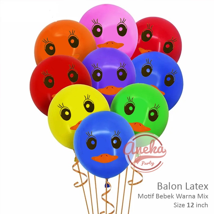 grosir Balon Latex Bebek Warna Warni / Balon bebek Rainbow / Balon Karet bebek Mix / balon karet bebek Campur Warna / balon ultah motif bebek