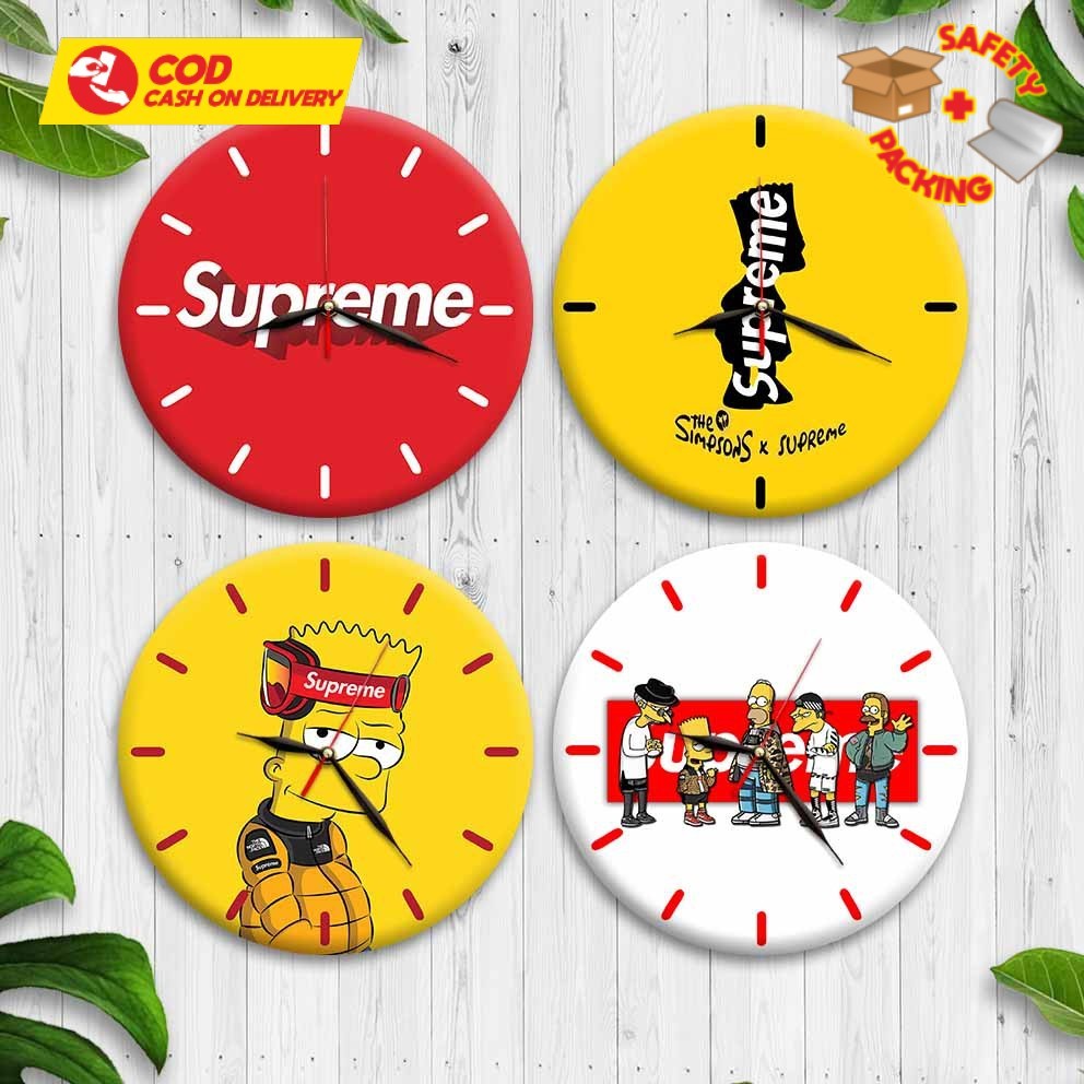 JAM DINDING KAYU MDF HYPEBEAST SUPREME DUMMY SERIES