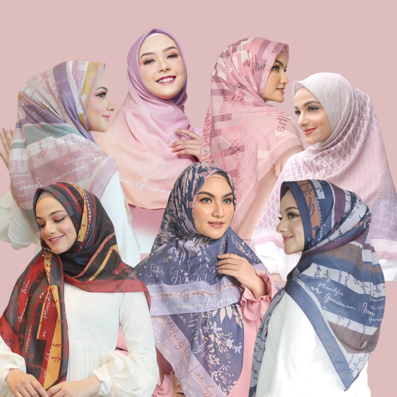 Voal Motif Manjha Ivan Gunawan kw Terbaru Terlaris Hijab Wanita Jilbab Muslimah