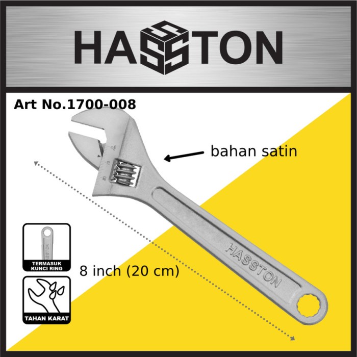 KUNCI INGGRIS/ADJUSTABLE WRENCH 8" PROHEX