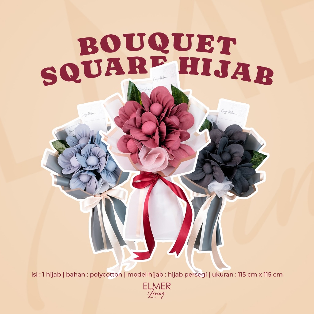 

Elmer Living Buket Hijab | Hadiah Wisuda | Kado Ulang Tahun | Bouquet Square Hijab