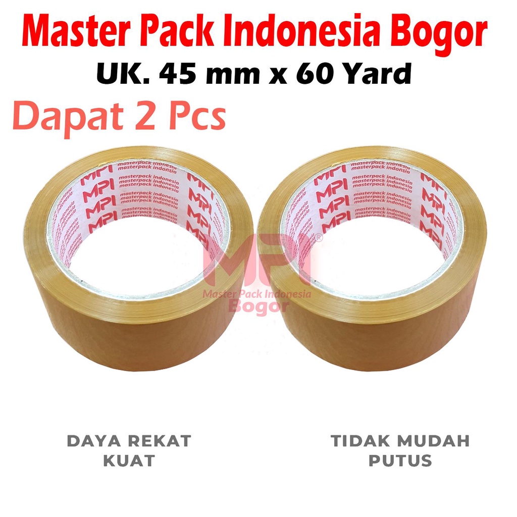 

[ 2 PCS ] Lakban Coklat 45 mm x 60 Yard / Lakban Untuk Packing - Master Pack Indonesia Bogor
