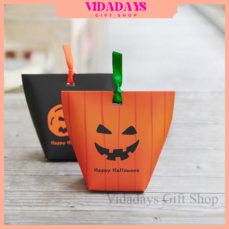 

VIDADAYS Kotak Kado edisi Halloween dengan Pita Dekorasi Pajangan Halloween Kotak Hampers Hadiah