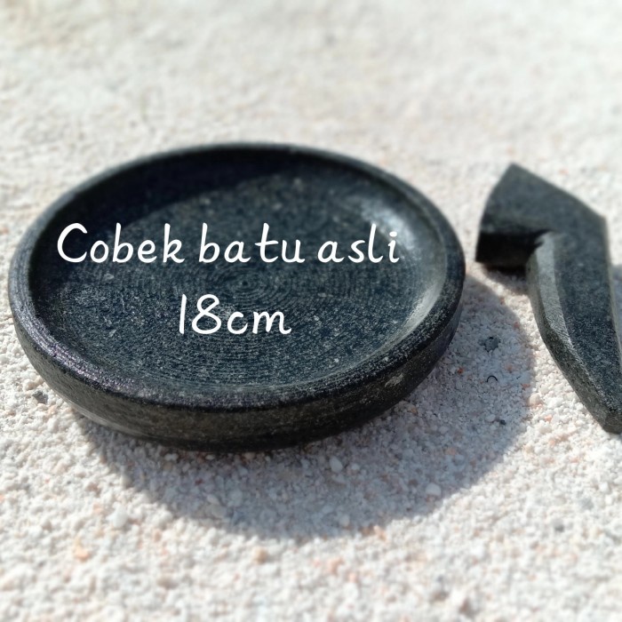 COBEK BATU GUNUNG ASLI - UKURAN 18CM FREE ULEKAN
