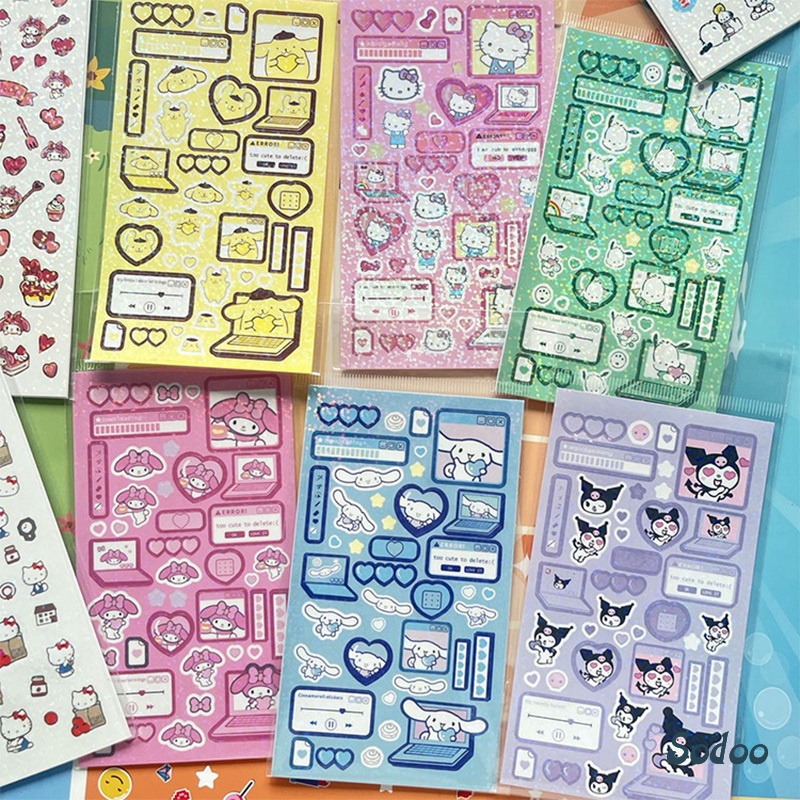 

Kuromi Cinnamoroll Flash Diy Stiker Akun Tangan Akun Kartun Bahan Set - SO