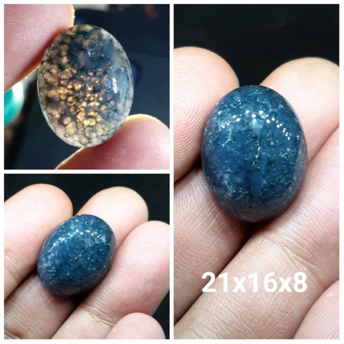 Natural Batu Akik Lumut Manakara Motif Gambar Kecubung Ungu Antik 10