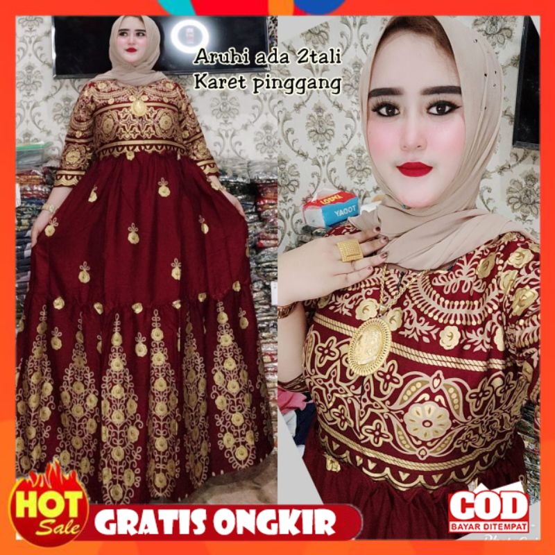 KAIN ADEM HALUS TEBAL / Gamis hindi Aruhi standar dan Jumbo