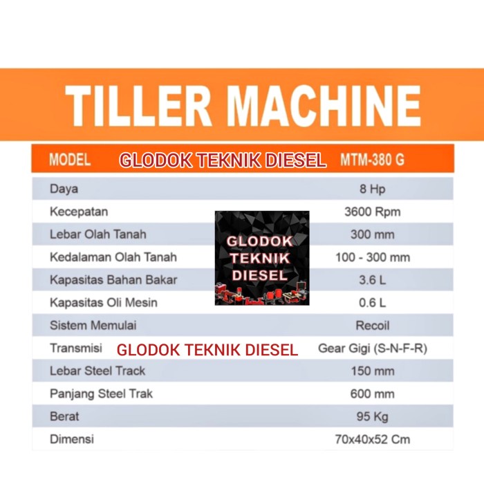 Mesin Traktor Dangir Jagung MATSUMOTO MTM-380G Tiller Bajak MTM 380 G - Bensin