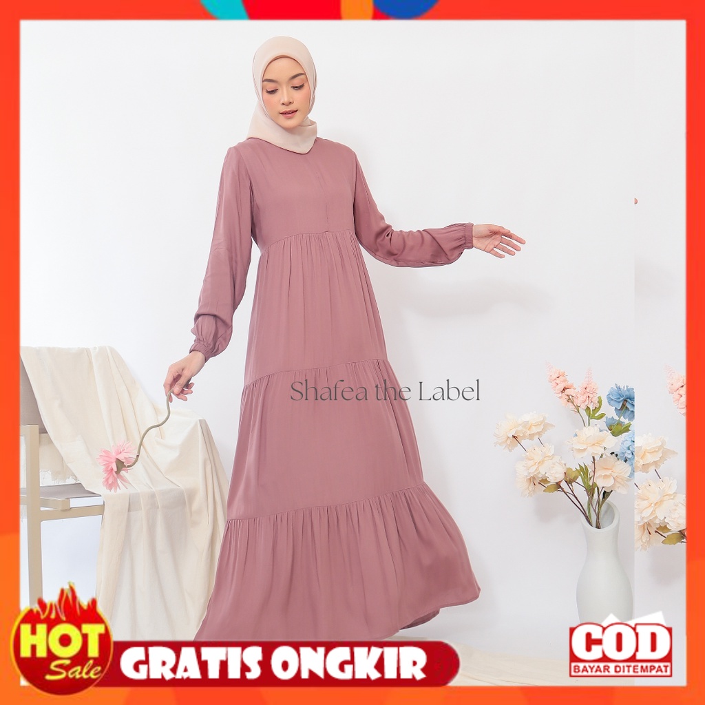 KAIN ADEM HALUS TEBAL / Gamis Rayon Twill Premium - Flowy Maxy Dress - Homey Dress Polos Katun Twill