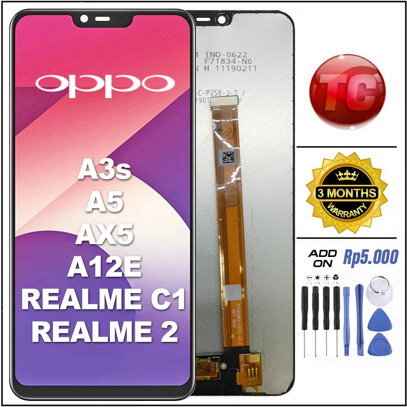 LCD OPPO A3S CPH1803 CPH1853 OPPO A5 AX5 A12E REALME C1 / REALME 2 Original 100% LCD TOUCHSCREEN Fullset Crown Murah Ori Compatible For Glass Touch Screen Digitizer