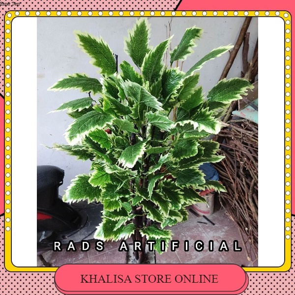 PROMO POHON HIAS GERIGI HIJAU 150CM SUDAH DENGAN POT COCOK UNTUK RUANG TAMU SUDUT POJOK BUNGA ARTIFI