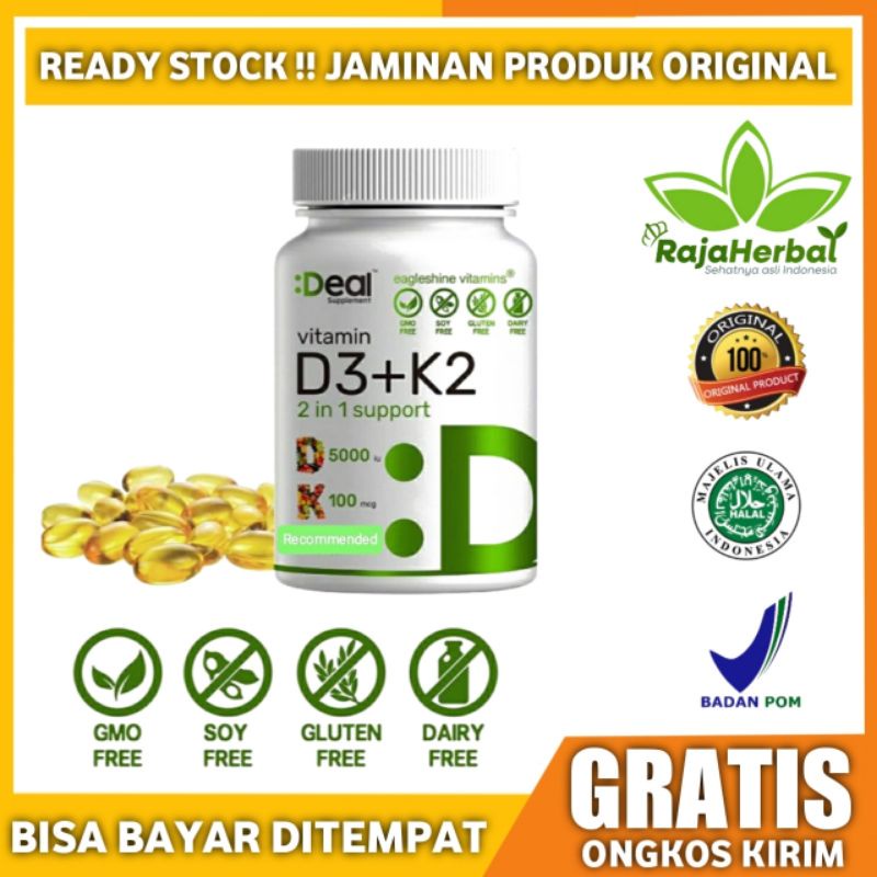 Deal Vitamin D3 + K2 2 In 1 Support 5000iu 100mcg 90 Veggie Softgels