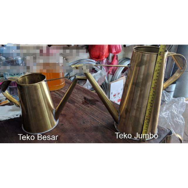 1 PCS Teko Kopi Teh Jumbo AMING ASIANG Tembaga Kuningan Warung Kopi Kopitiam Warkop dan Saringan