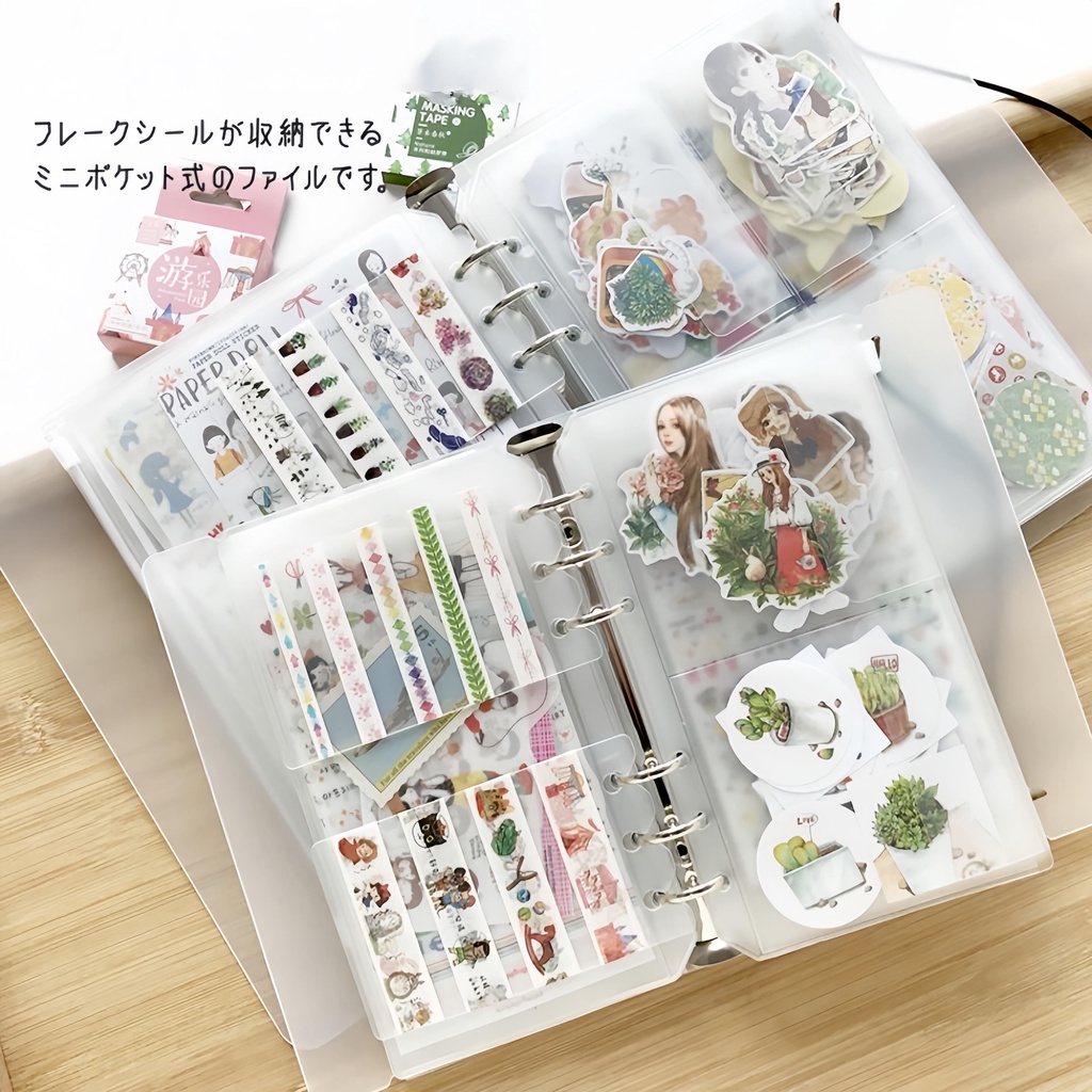 

A6 /A5 Binder Pocket Kantong / Ziplock bag / Pouch / Zipper PVC Diary Notebook 6 Ring