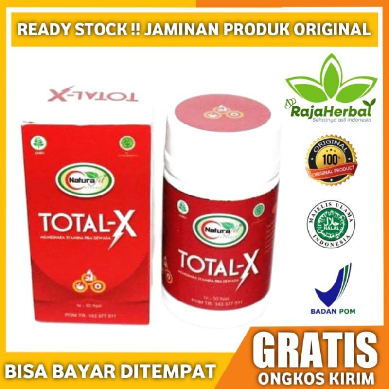 TOTAL X Original 100% Asli Naturafit Isi 50 Kapsul Suplemen Pembangkit Stamina Pria Dalam Bercinta -