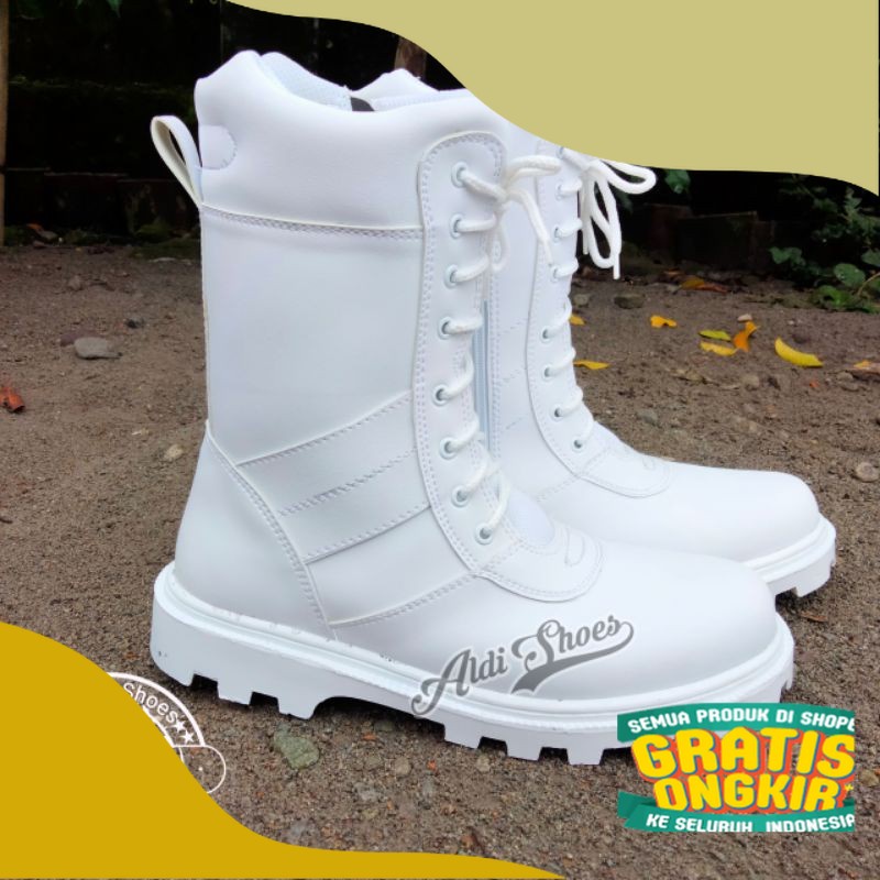 Sepatu Pdl Full Putih  /Sepatu Pdl Paskibra /Sepatu pdl Upacara Sepatu Pataka/distro abu misty muda 