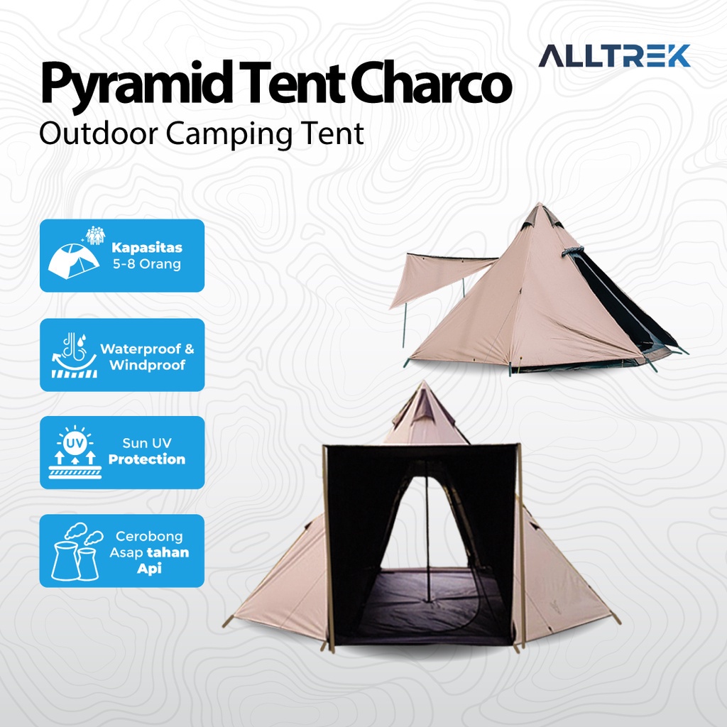 ALLTREK Tenda Piramida CHARCO Outdoor Camping Double Layer Waterproof