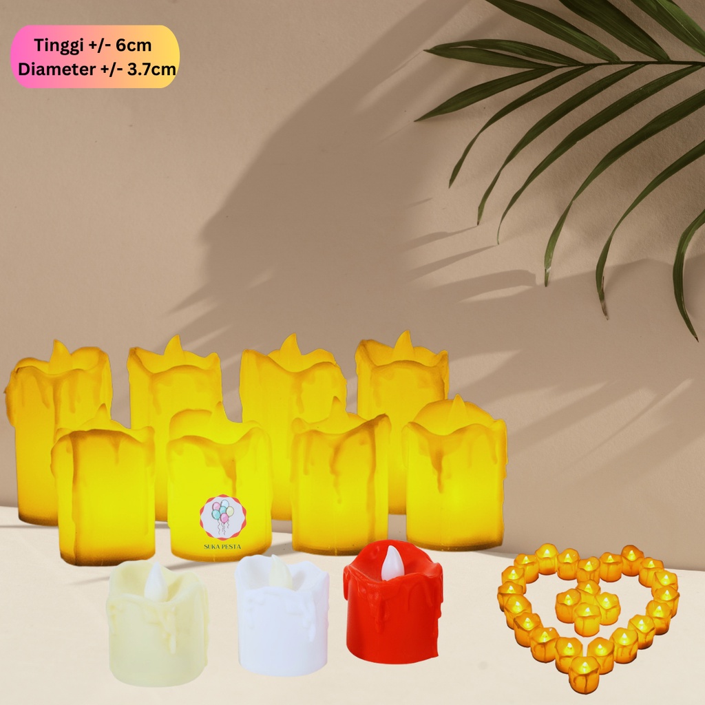 Lilin LED Motif Meleleh / Lampu Hias Natal / Lilin Elektrik