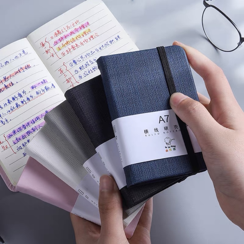 

14A. 96 Lembar Notebook A7 A6 Canvas Hard Cover / Buku Hardcover Aesthetic / Buku Diary Mini Portable Kantor