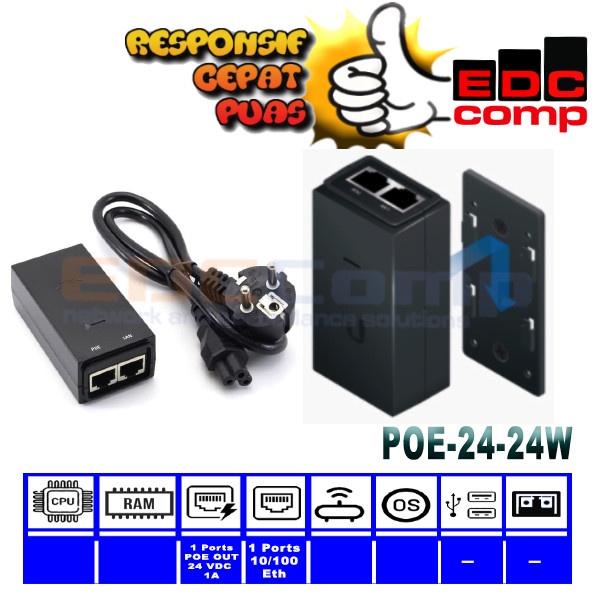 Ubiquiti PoE Adapter 24V-1A | PoE 24W 1A