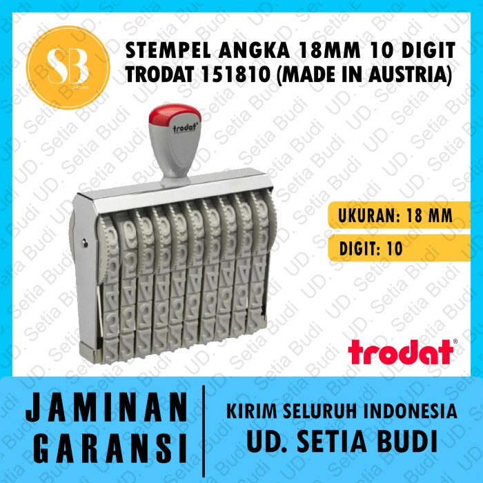 

Stempel Angka 18mm 10 Digit Trodat 151810 (Made in Austria)