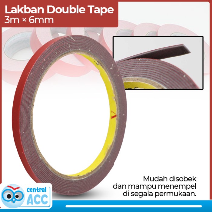 

JETTING Lakban Selotip Double Tape 3 Meter 1 PCS 3 m x 6 mm - SC-3M -