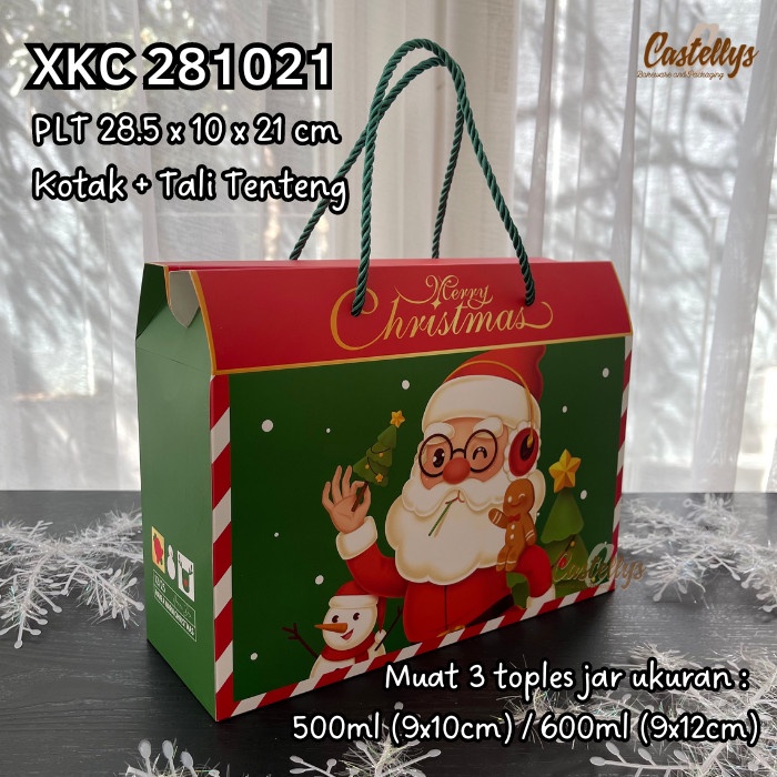 

XKC 281021 Kotak Box Kue Natal Cookies Permen Snack Hampers Christmas