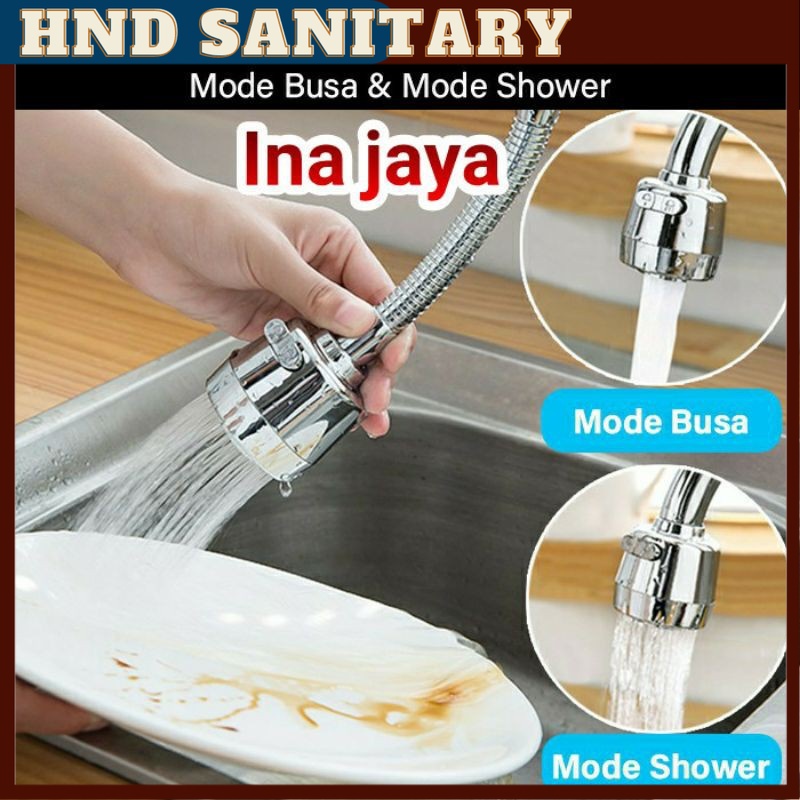 HNDsanitary  Sambungan Kran Shower Cuci Piring Sower Keran Cucian Dapur Lentur 360 Drajat 2 Pngatura