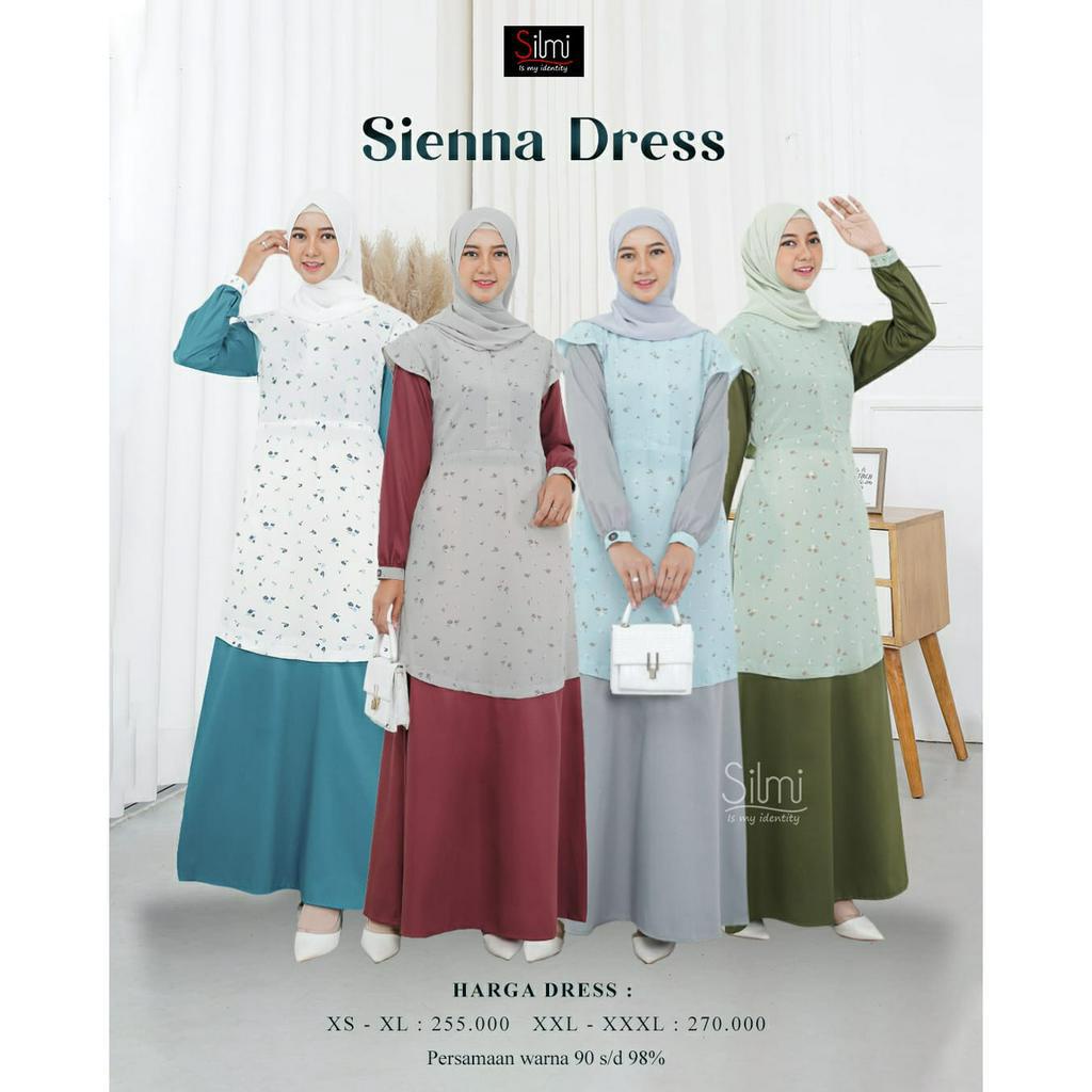 Gamis Fashion Muslim Motif Bunga Kecil Simple Terbaru Murah Bahan Katun Ori Brand Silmi Sienna Dress